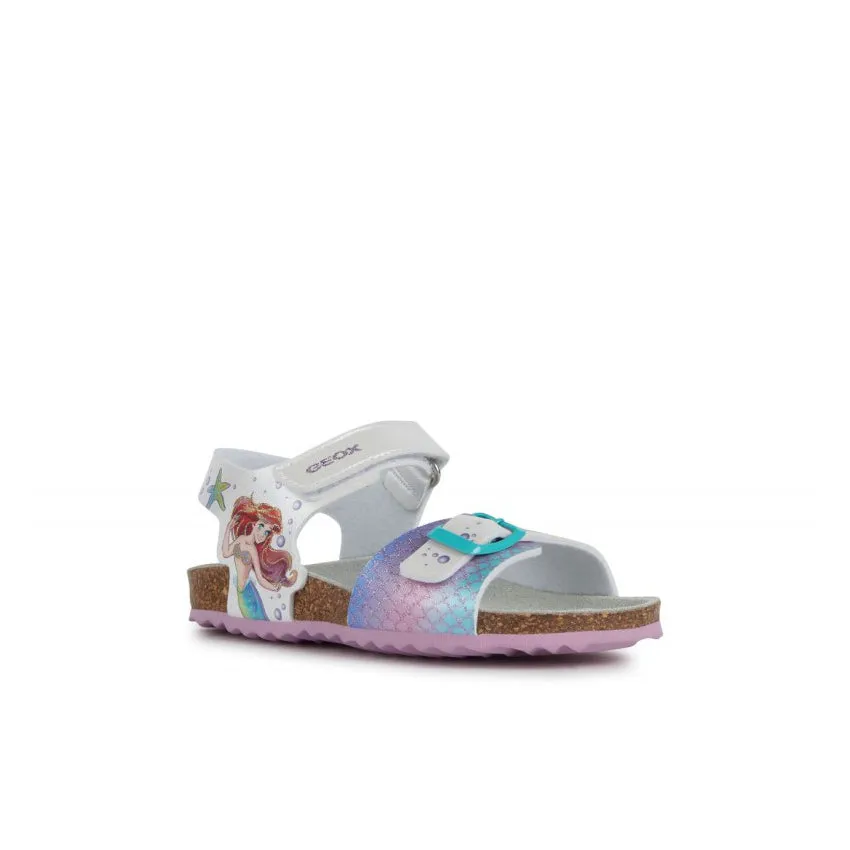 GEOX SANDALO ADRIEL GIRL J358MA BIANCO-ACQUAMARINA