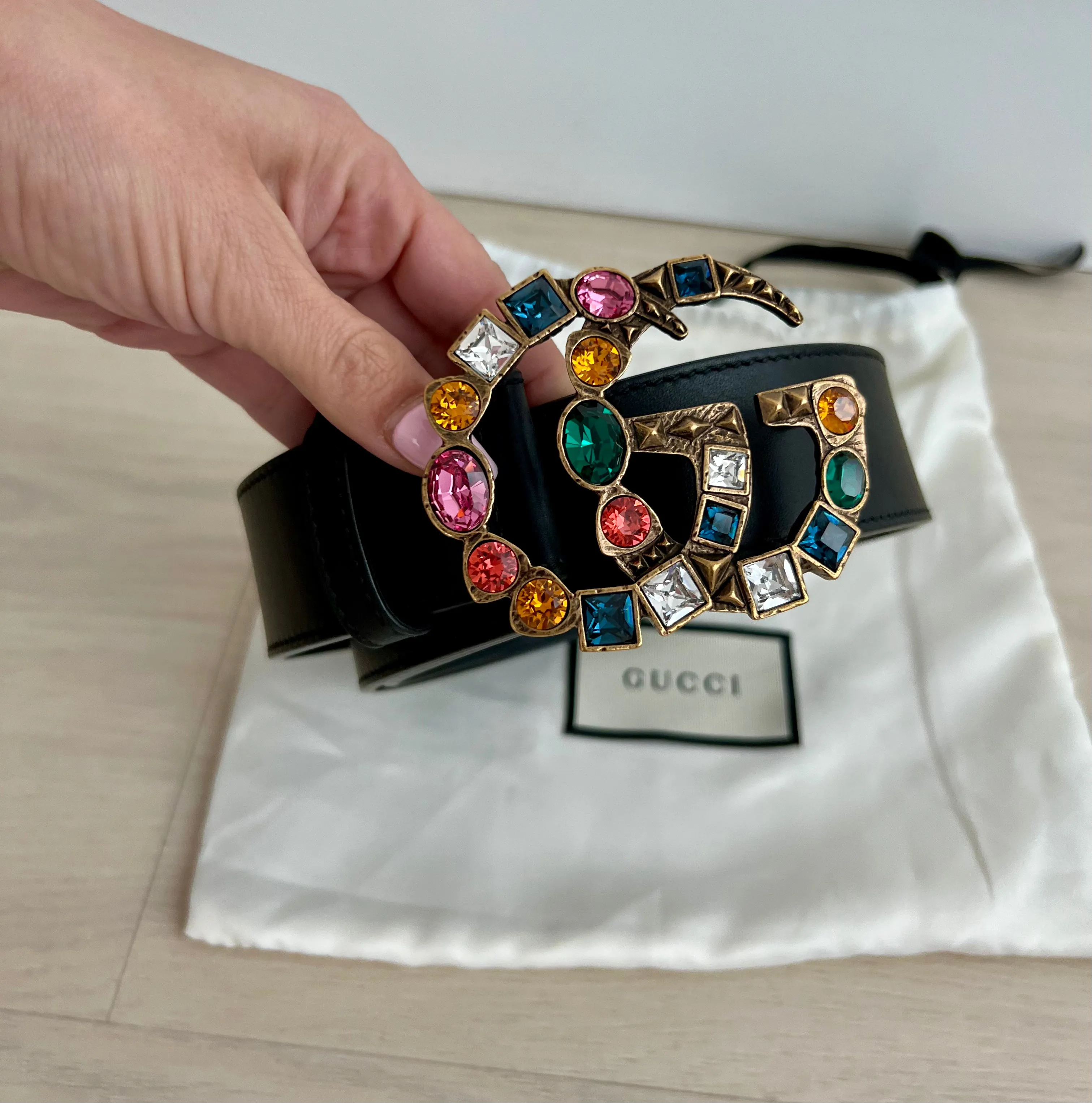 Gucci Crystal GG Marmont Belt