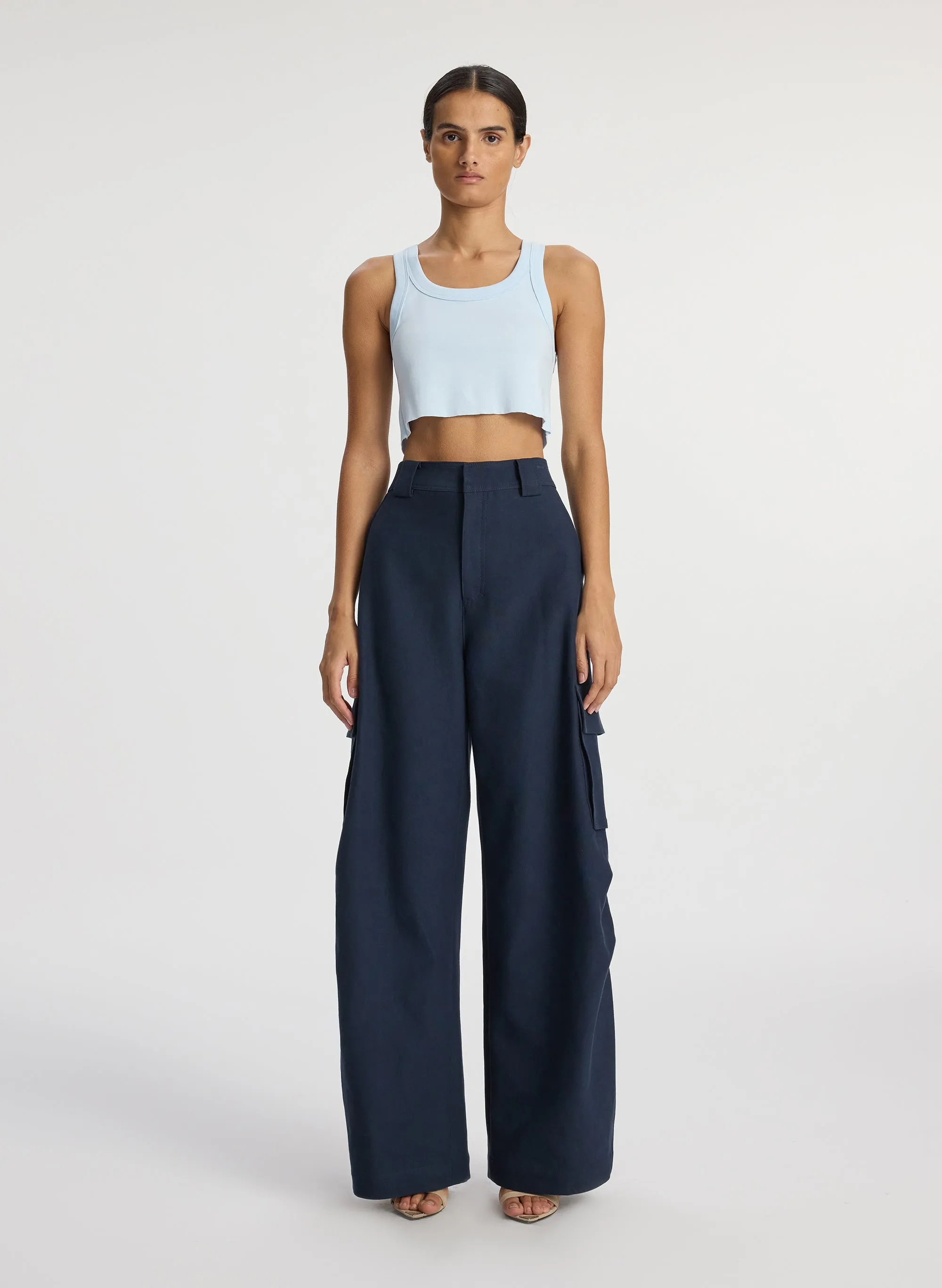 Halsey Cropped Cotton Rib Tank