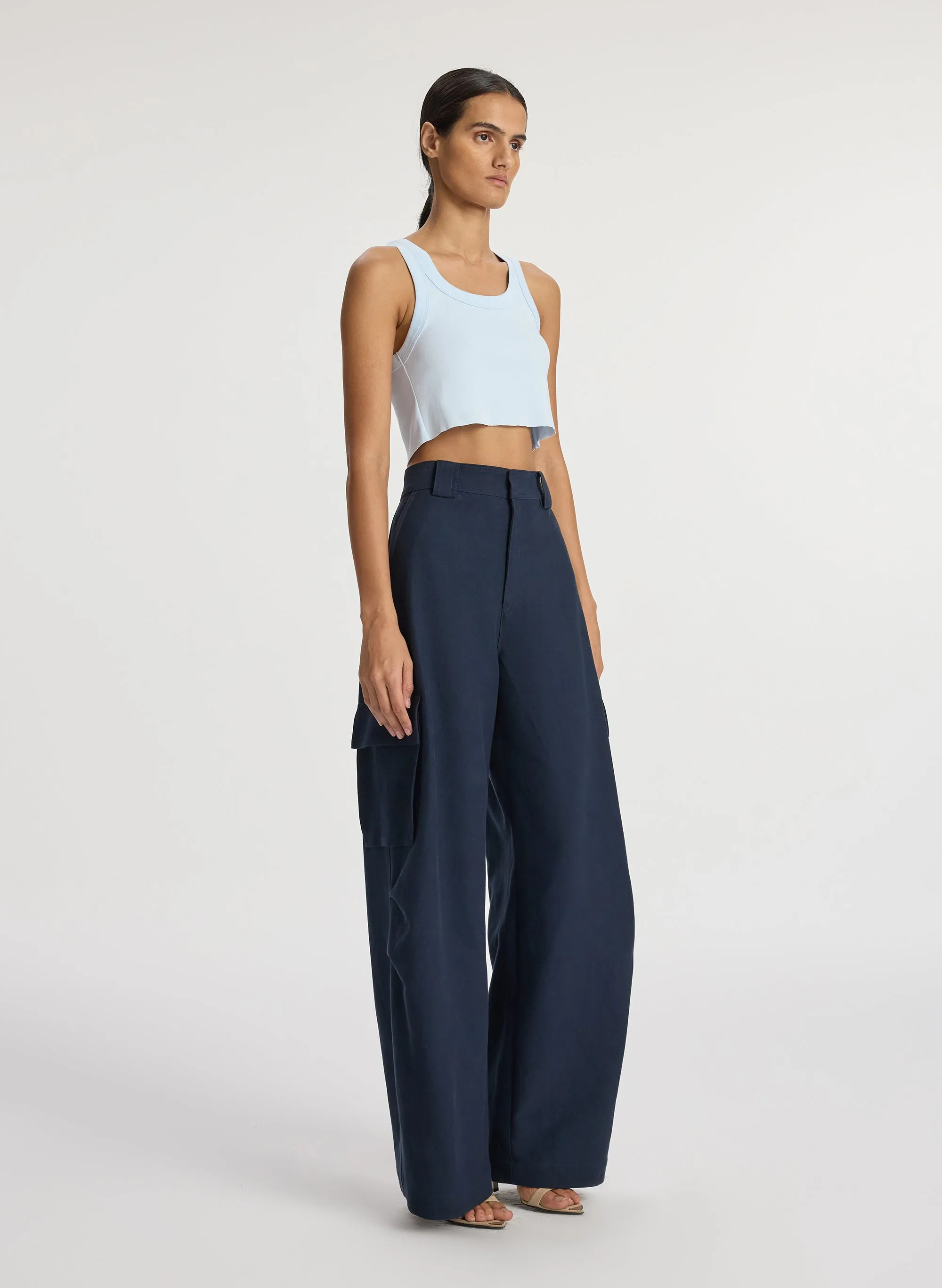 Halsey Cropped Cotton Rib Tank