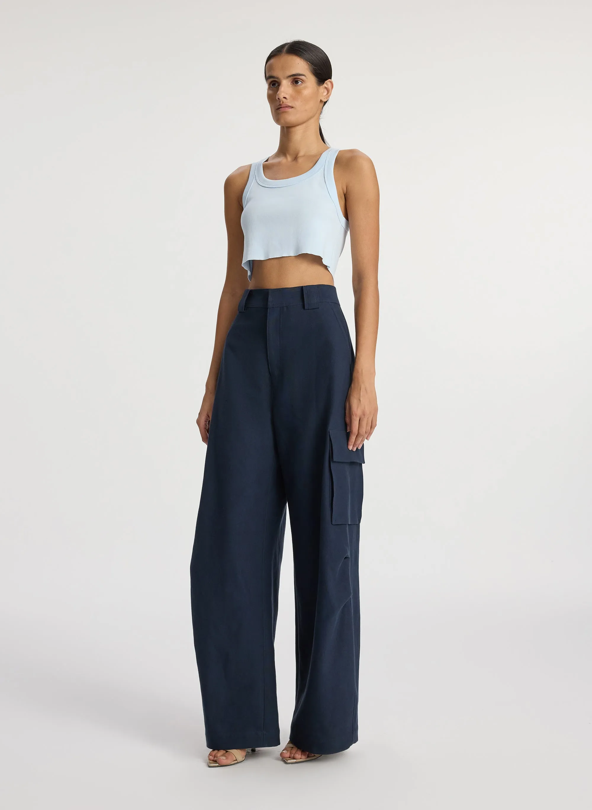 Halsey Cropped Cotton Rib Tank