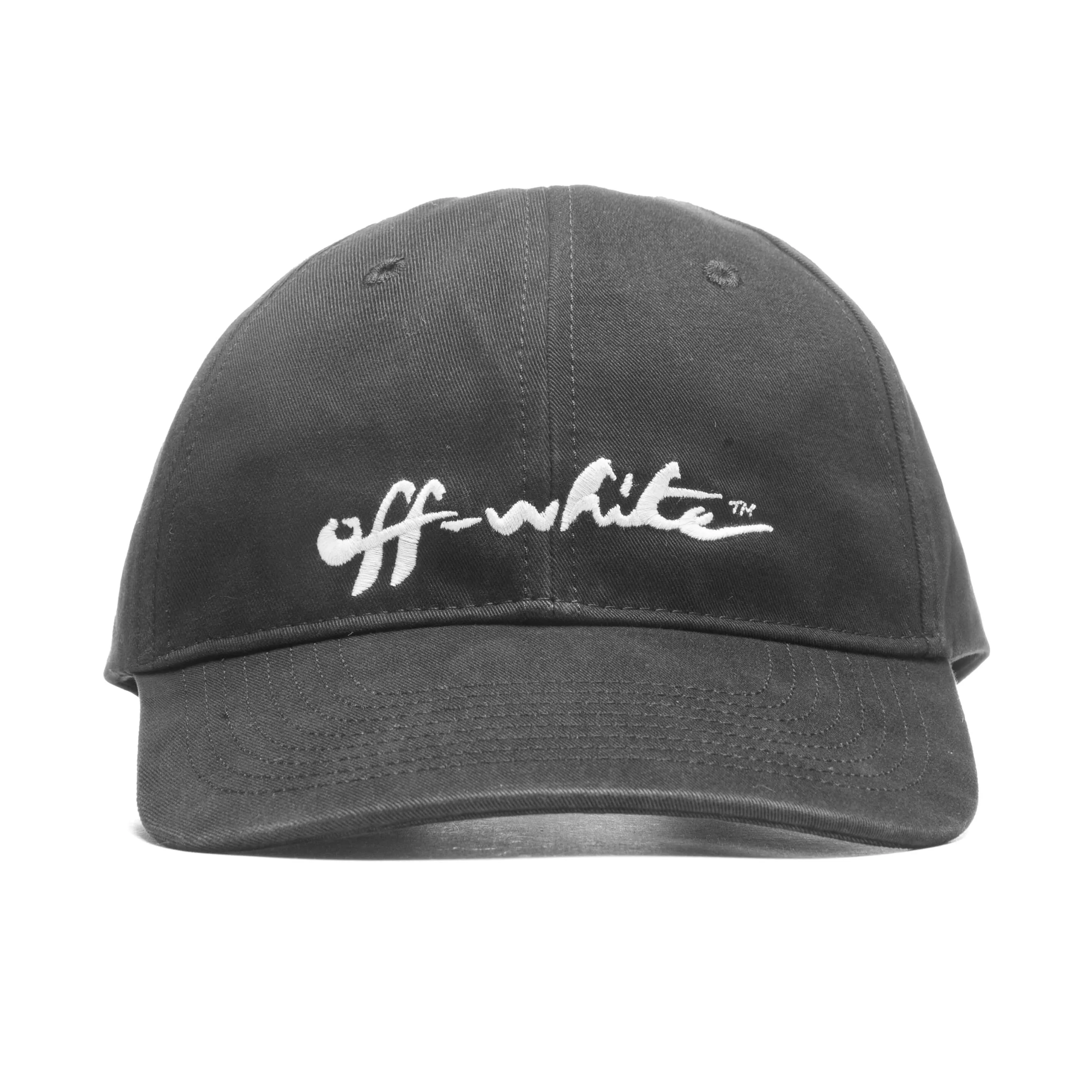 Handpaint Script Baseball Cap - Black/White