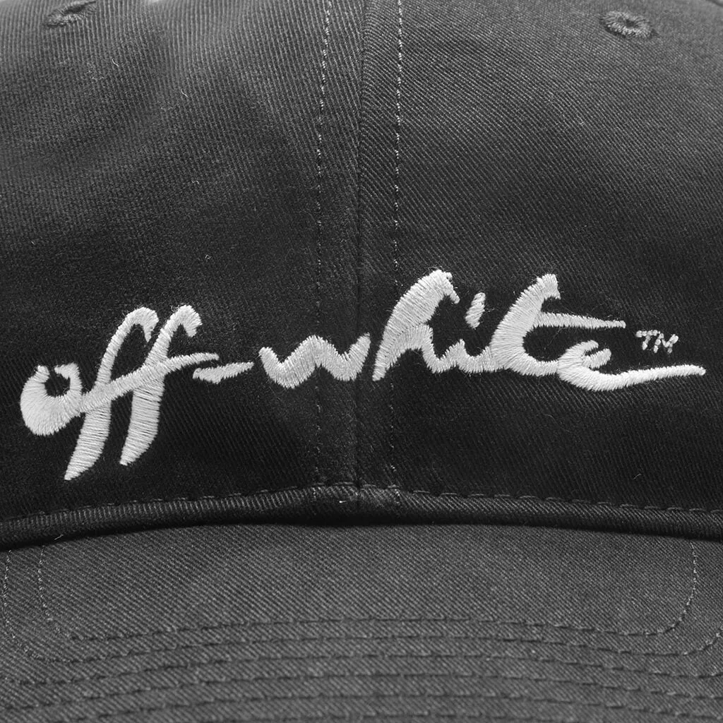 Handpaint Script Baseball Cap - Black/White