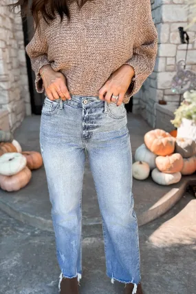 High Rise Slim Wide Leg Jeans