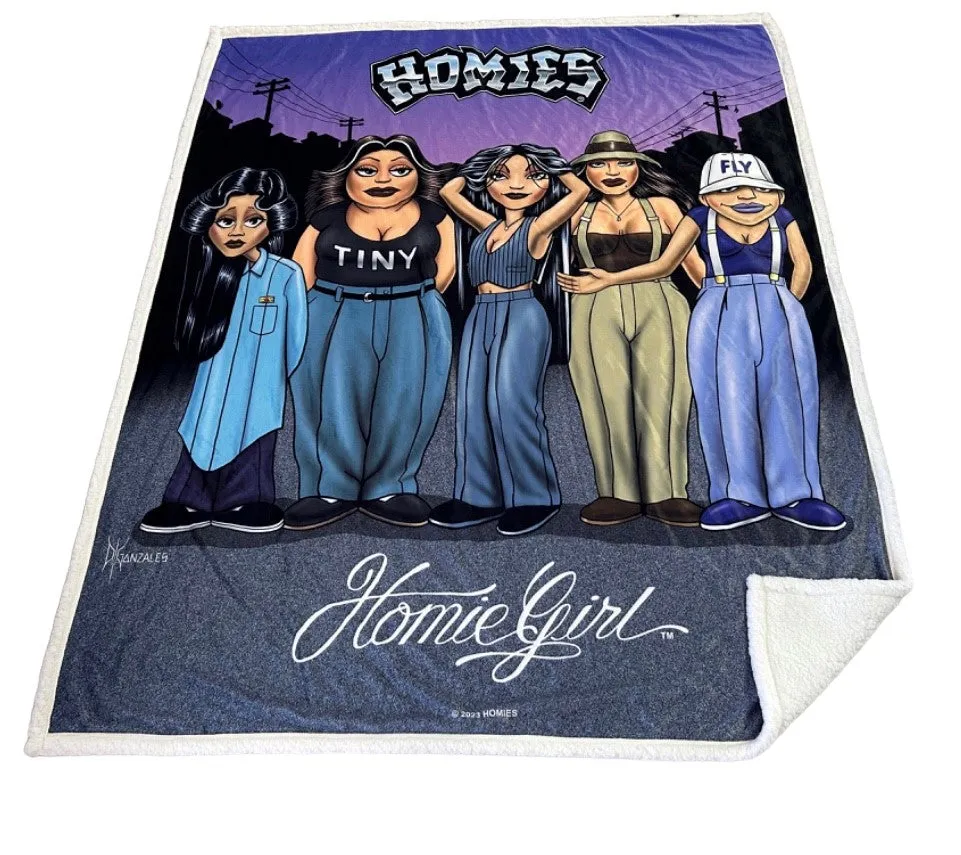 HOMIES - Sherpa HOMIEGIRLS AFTER DARK - 50" x 60" Throw Blanket