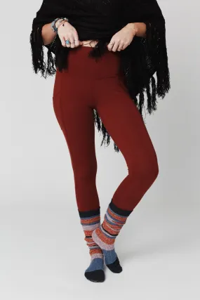 Hot Shot High Rise Leggings - Dark Rust