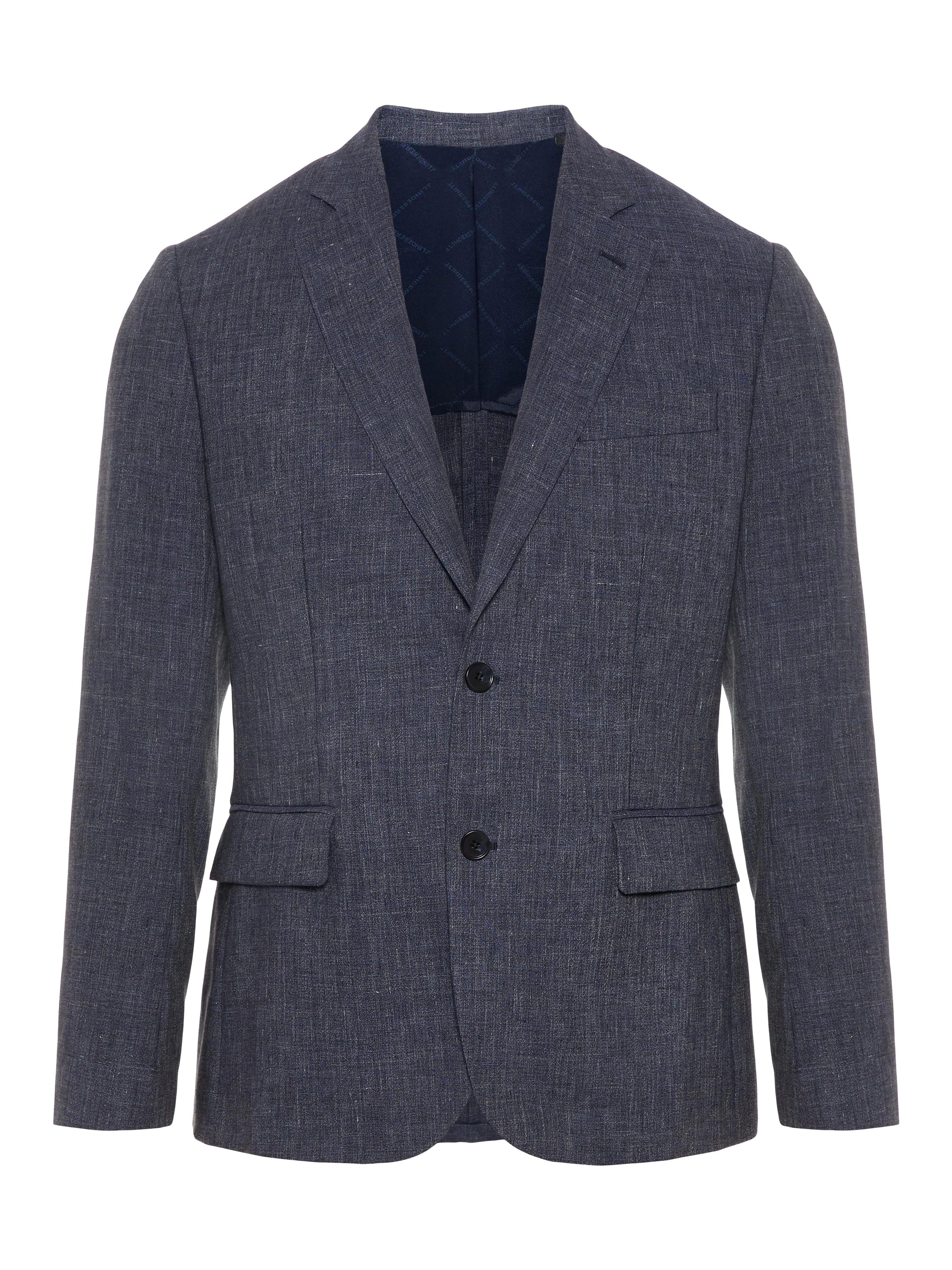 J.Lindeberg Mens Hopper Soft Tech Linen Blazer - MID BLUE