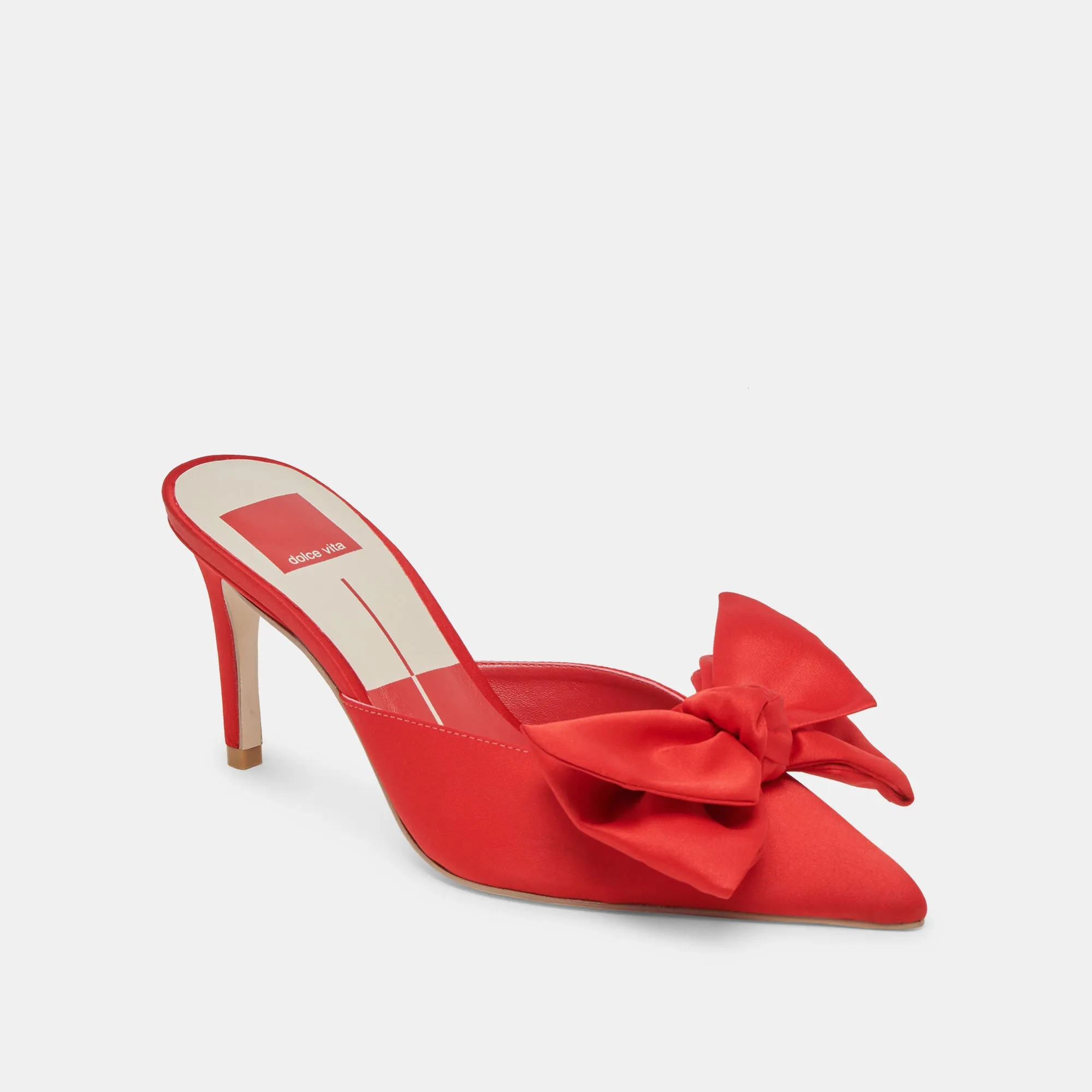 KAYLI HEELS RED SATIN