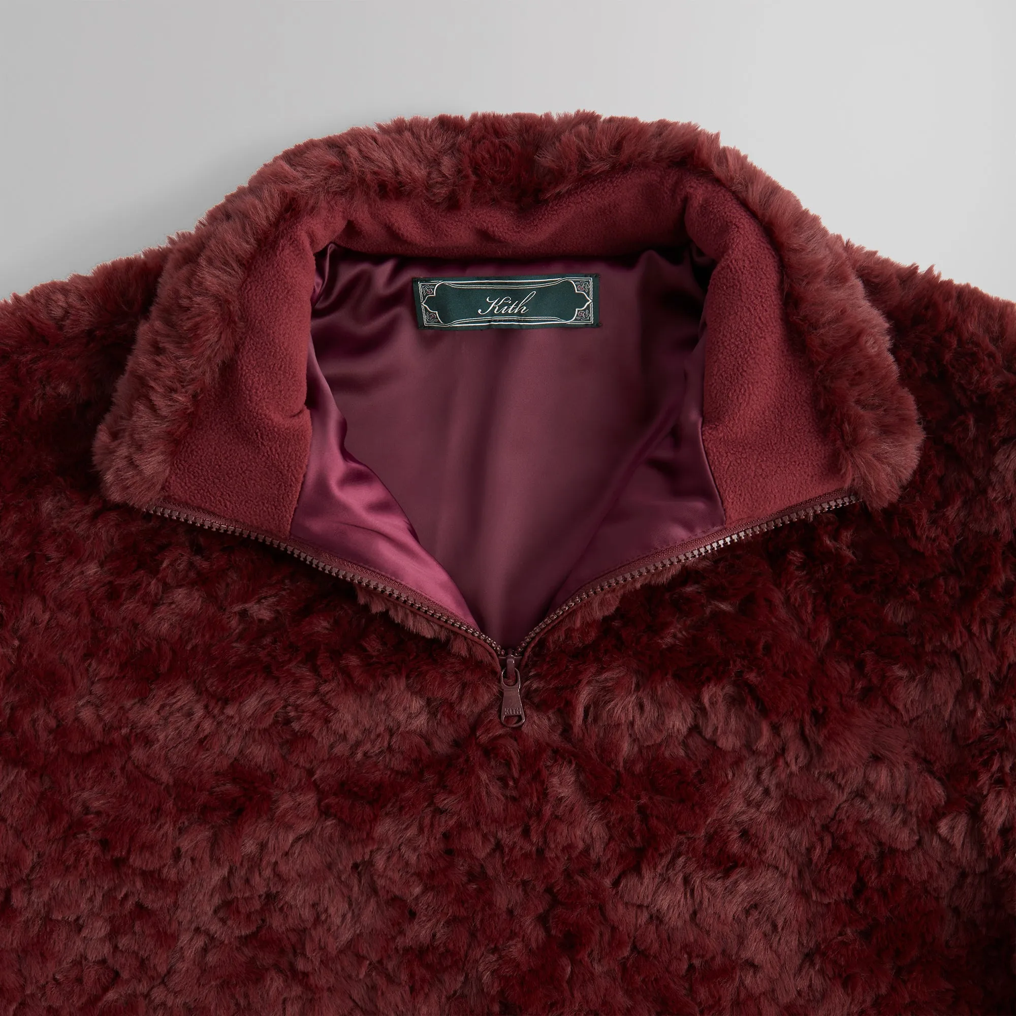 Kith Claremont Shaggy Sherpa Quarter Zip - Magma