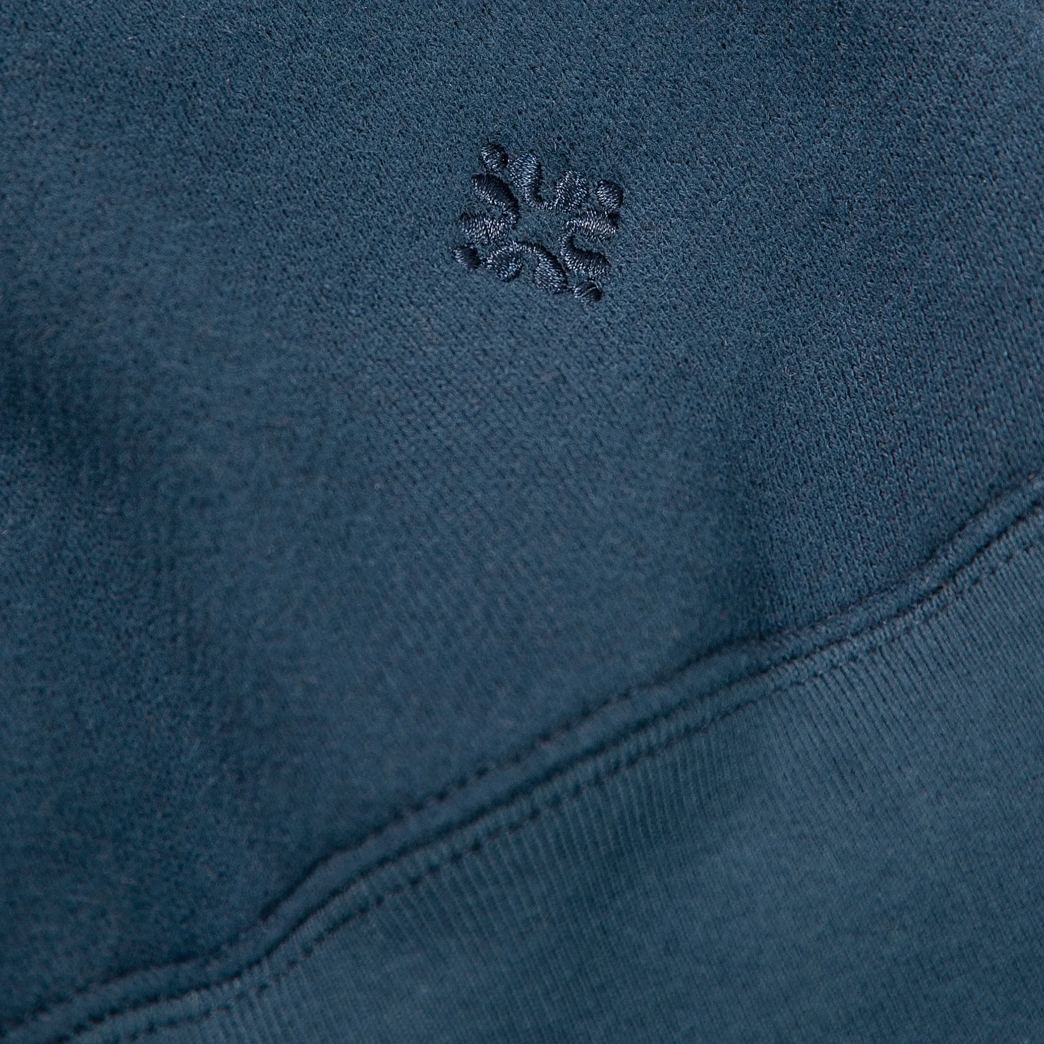 Kyle long-sleeved cotton-cashmere fleece hoodie with embroidery