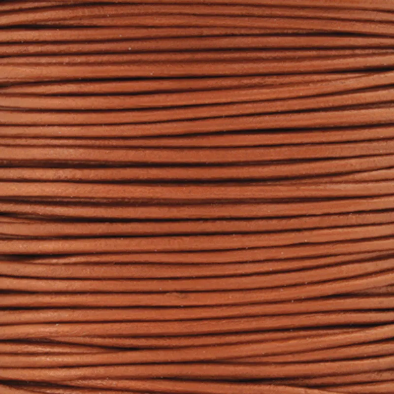 Leather Cord-0.5mm Round-Metallic Dusty Brown-2 Meters