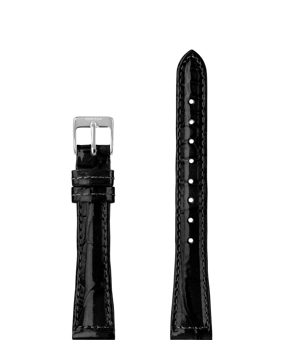 Leather Watch Strap Glossy Croco E3.1445.M