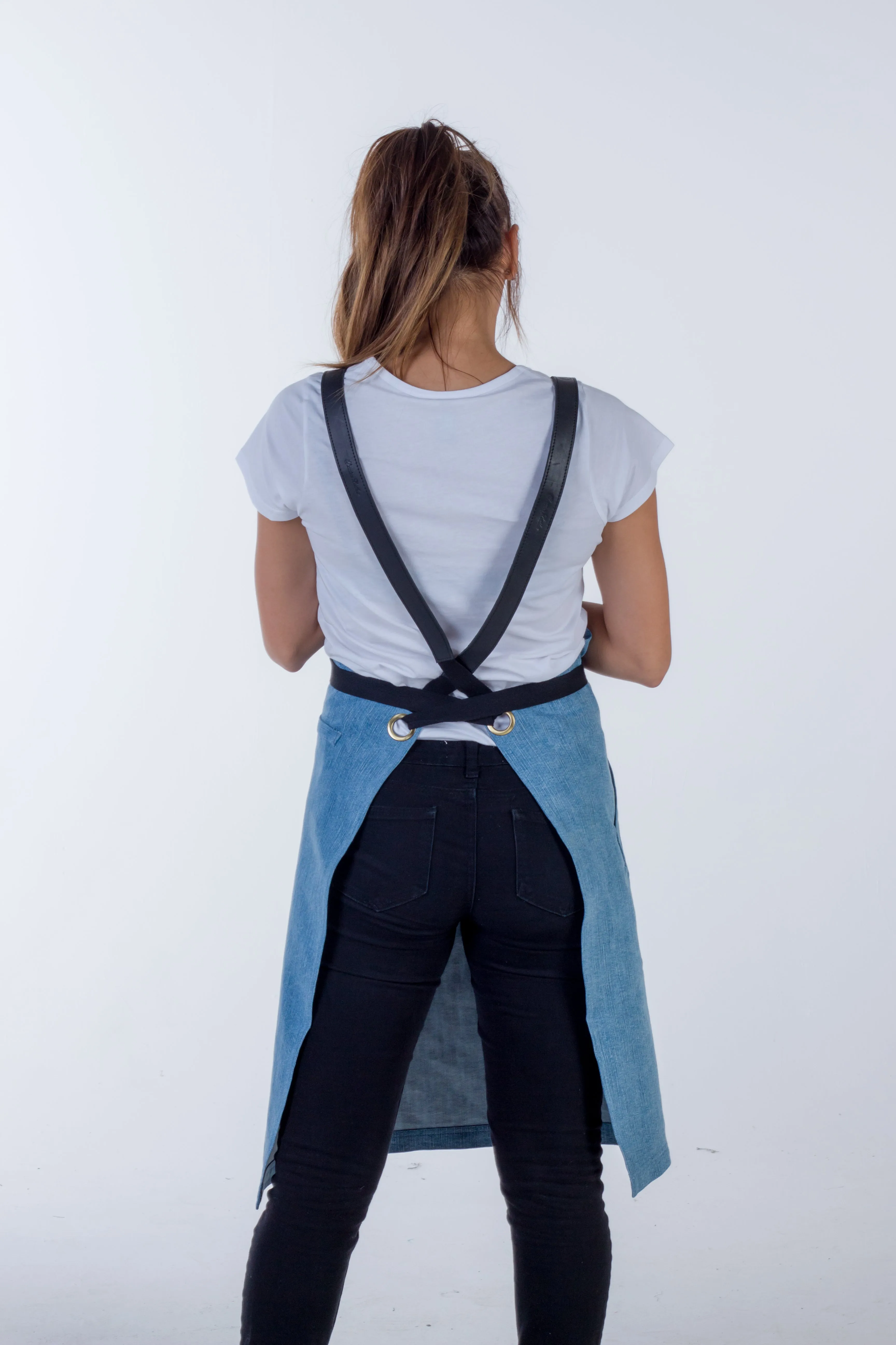 Light Blue Denim apron Natural