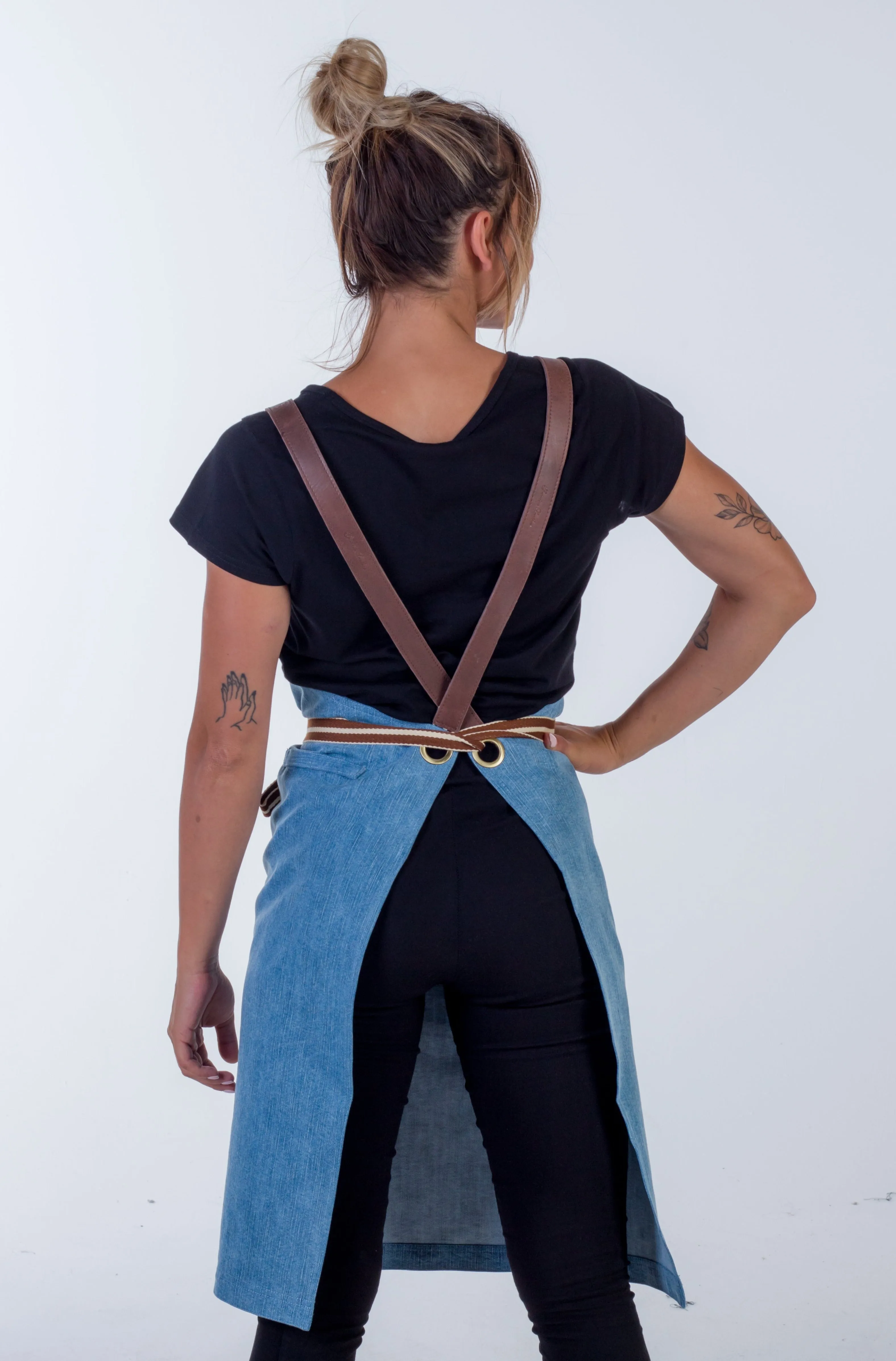 Light Blue Denim apron Natural