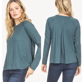 Long Sleeve Pleat Back Tee