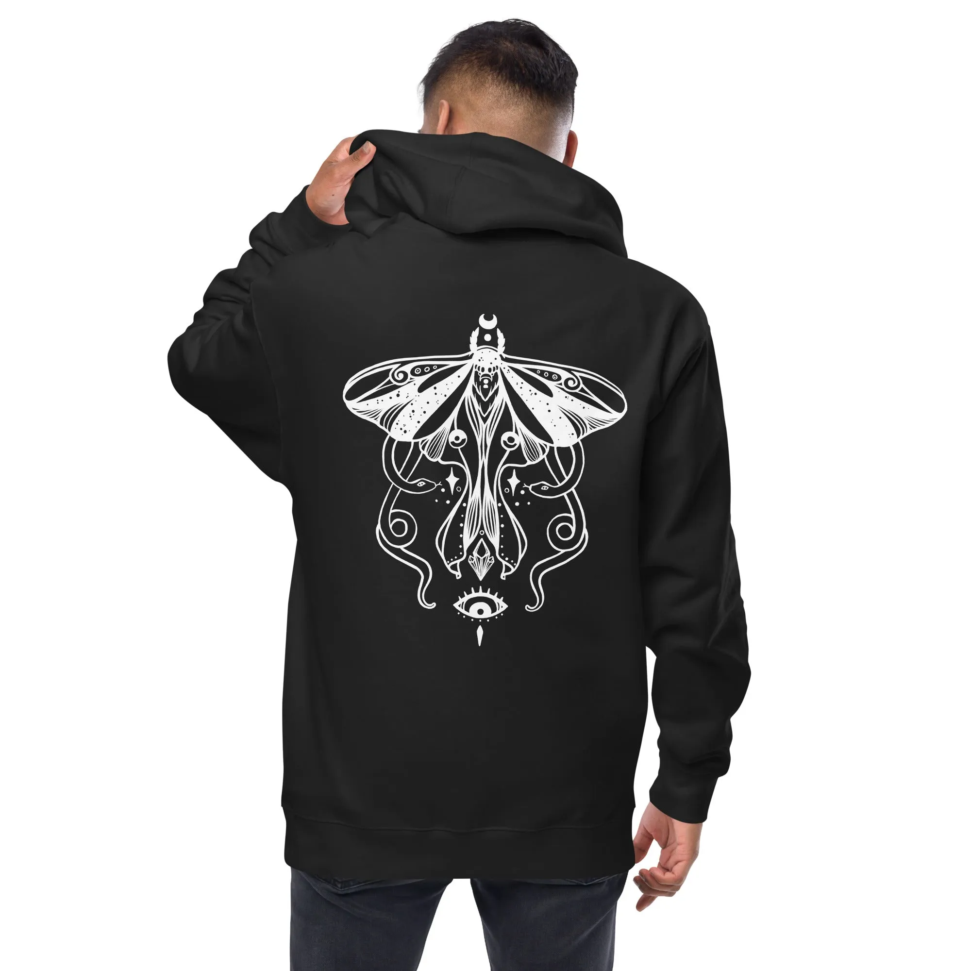 Luna Moth, Unisex Fleece Zip-Up Hoodie