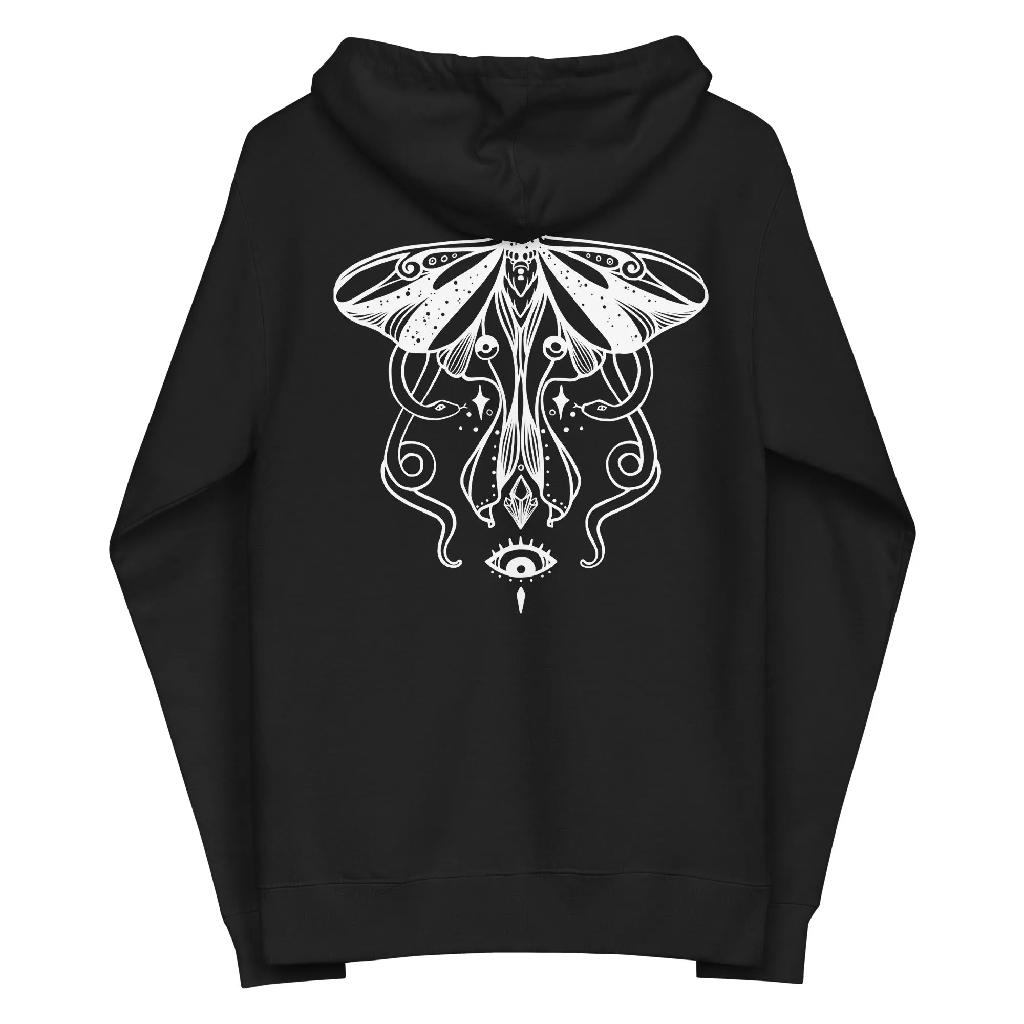 Luna Moth, Unisex Fleece Zip-Up Hoodie