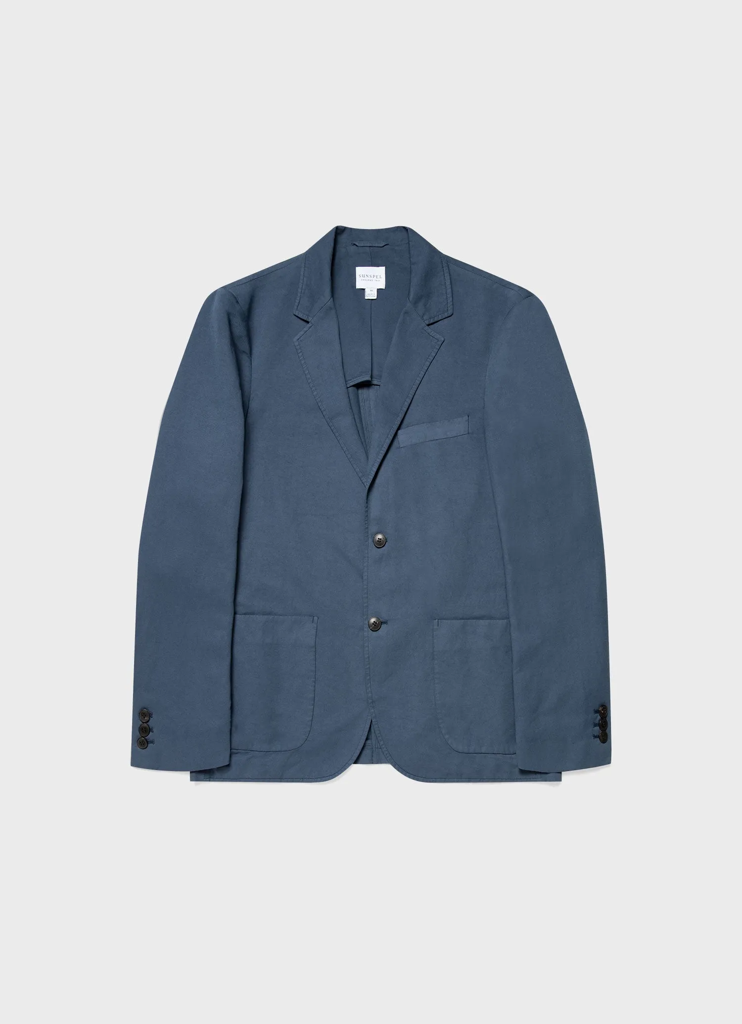 Men's Cotton Linen Two-Piece Suit in Shale Blue