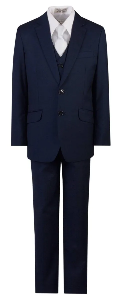 Navy Blue Slim Fit Religious Suit Neck Tie Toddlers Boys and Youth Sizes