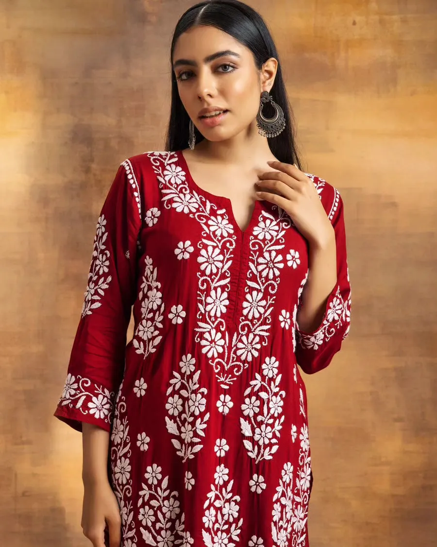 Noorie Premium Straight Chikankari Kurti