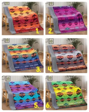 Ombre Gradient aztec SHERPA BLANKET