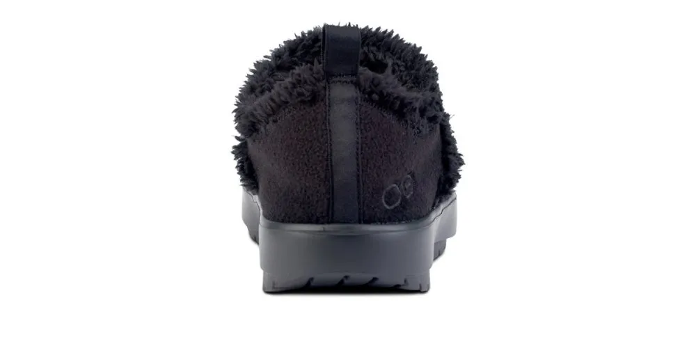 Oofos Women's OOcoozie Low Shoe - Black Sherpa