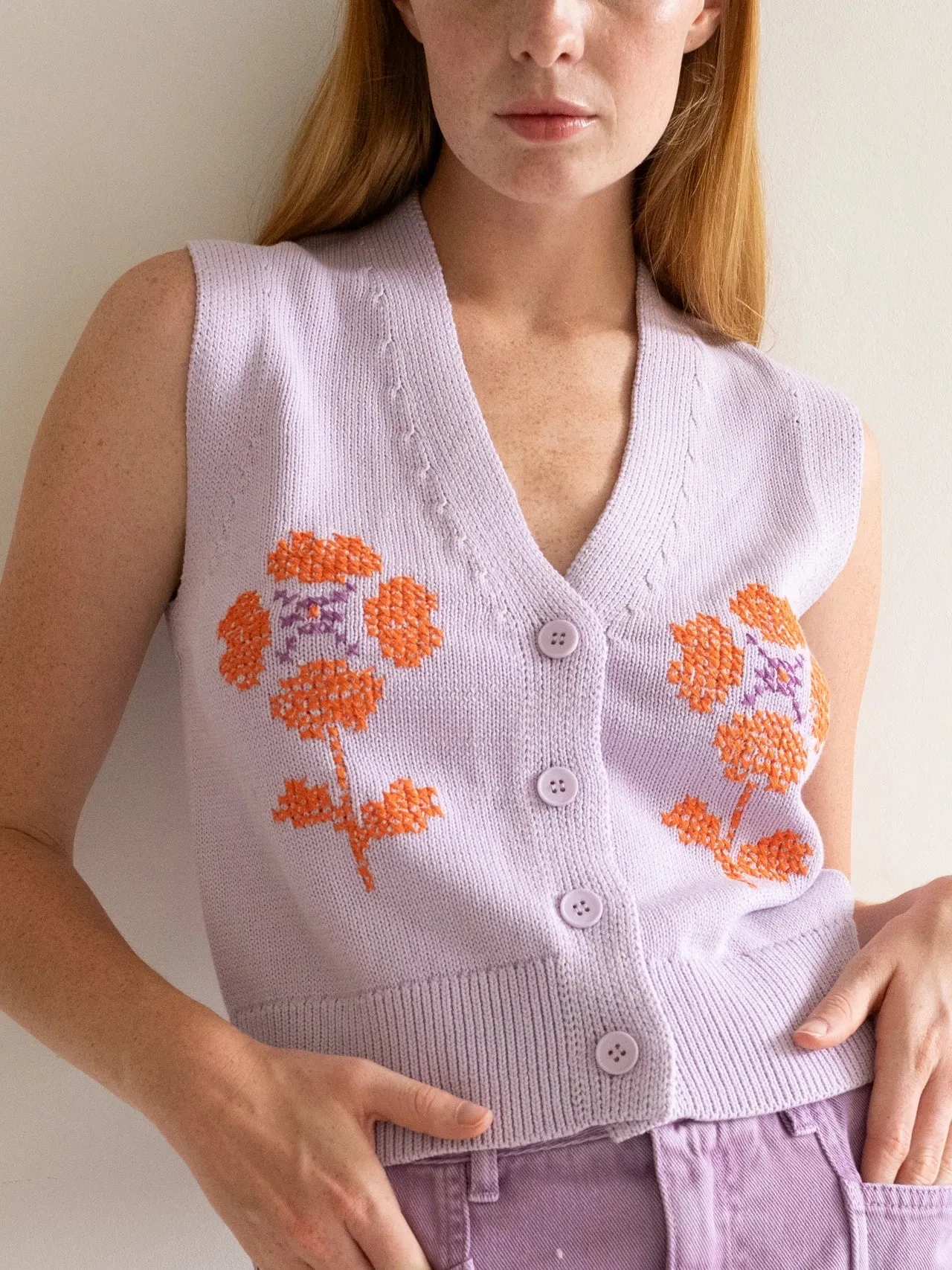 Orchid Patric Embroidered Vest