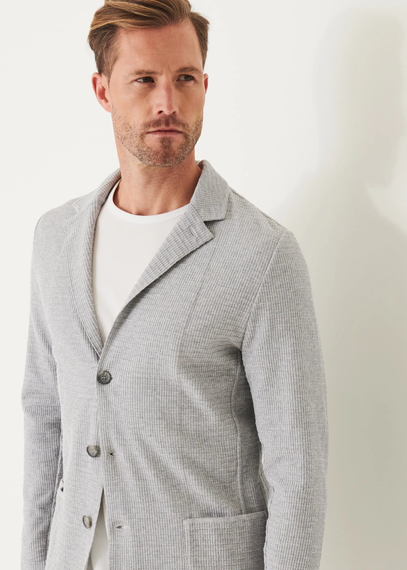 ORGANIC COTTON TEXTURED KNIT BLAZER