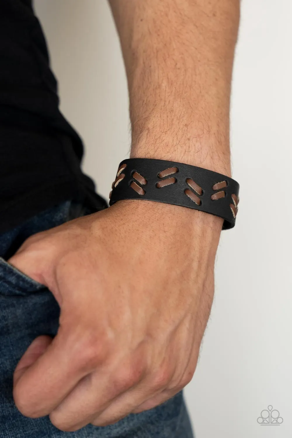 Paparazzi Suburban Wrangler - Black Men's Urban Bracelet