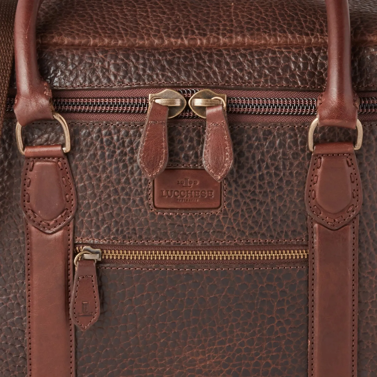 Pebbled Leather Cooler :: Brown