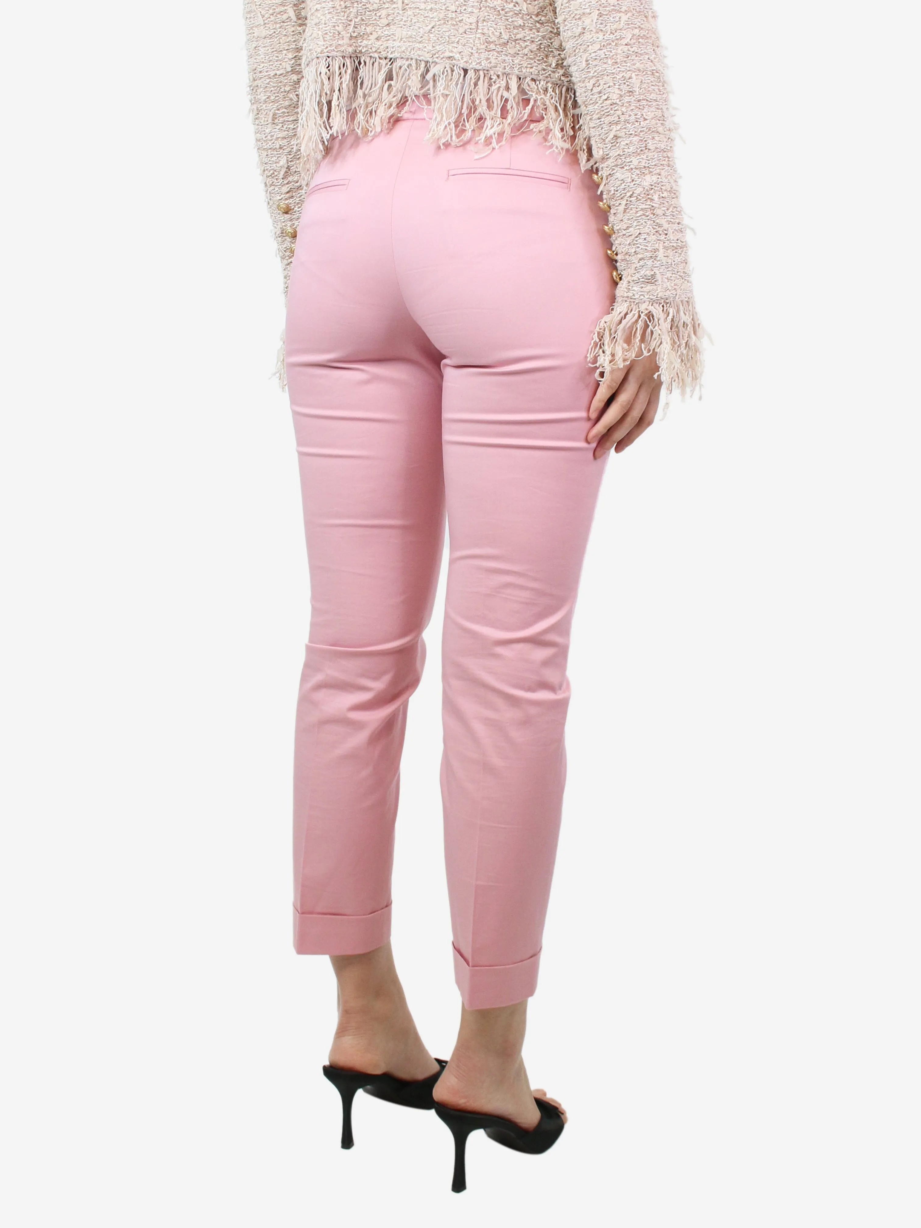 Pink cropped trousers - size UK 8