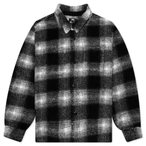 Plaid Sherpa Shirt - Black