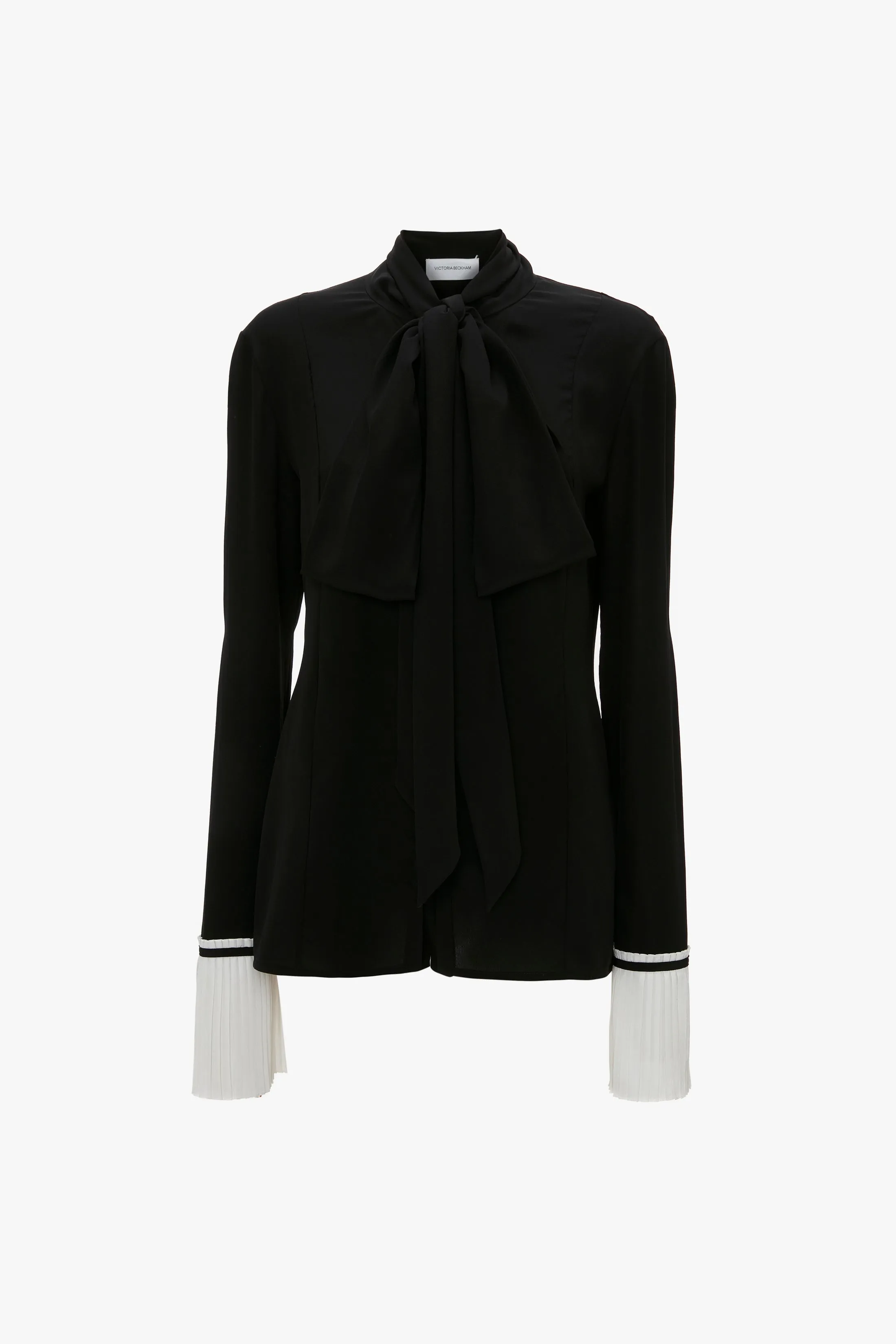 Pleat Cuff Blouse In Black