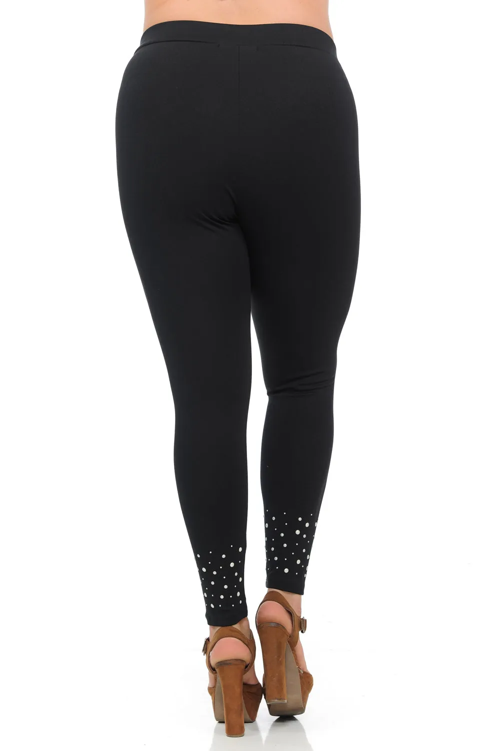 Premium Leggings w/ Pearls in Black