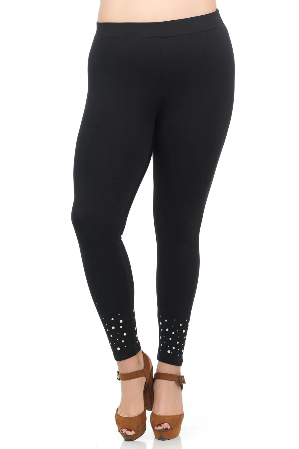 Premium Leggings w/ Pearls in Black