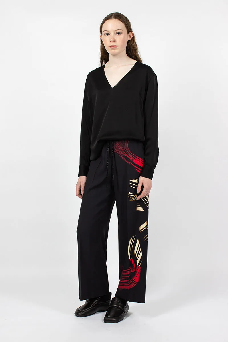 Printed Leg Pant Black