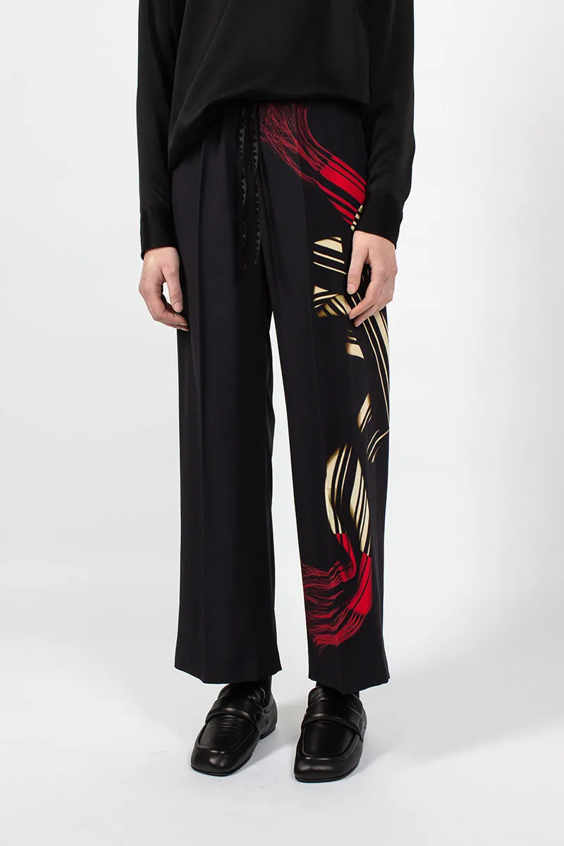 Printed Leg Pant Black