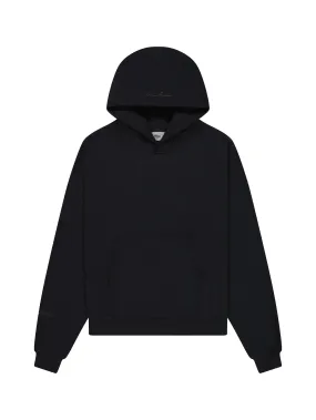 Prior Black Collection Embroidery Logo Oversized Hoodie Onyx