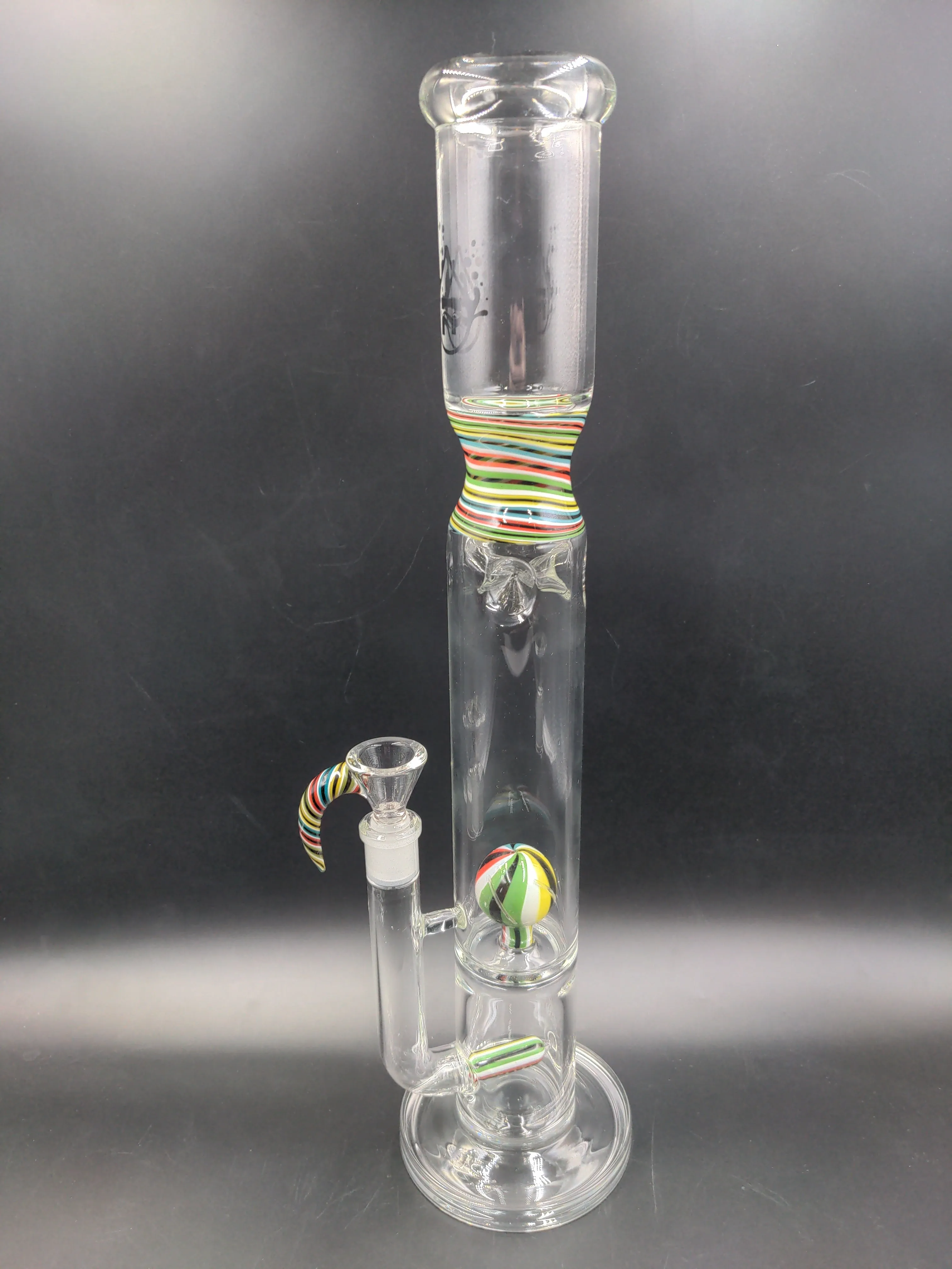 Pulsar 16-Inch Candy Swirl Tube Design Glass Water Pipe with 14mm Bowl