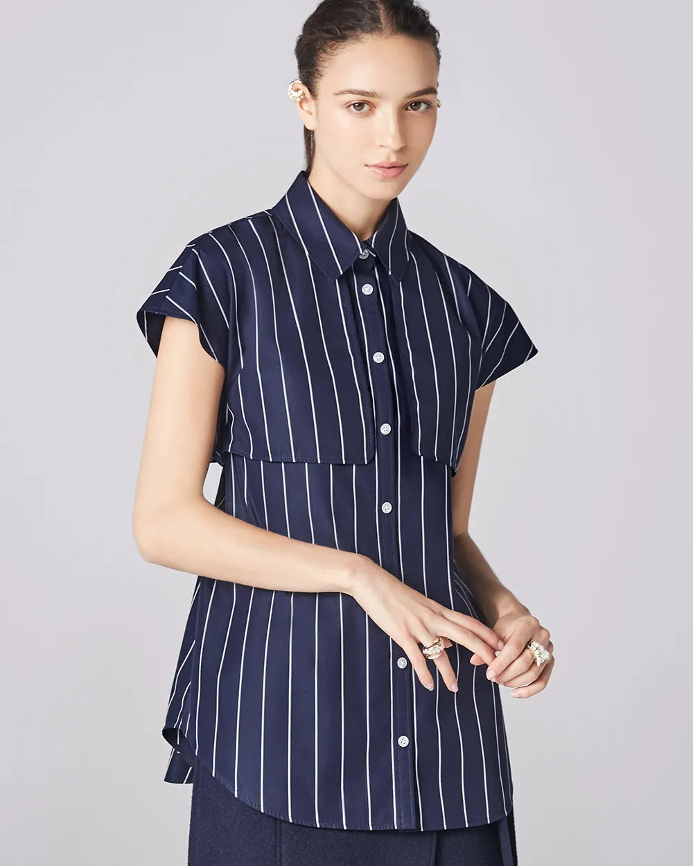 Rhyme Shirt in Midnight Stripe