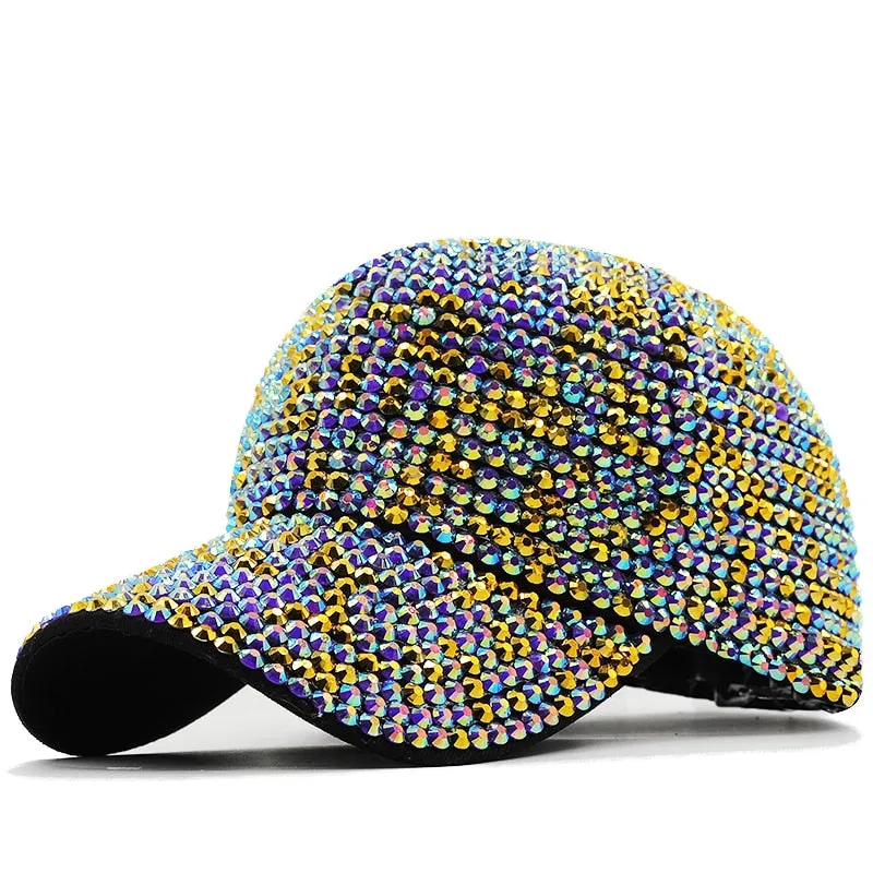 Sequined Rhinestone Lady Baseball Cap (5 colors)