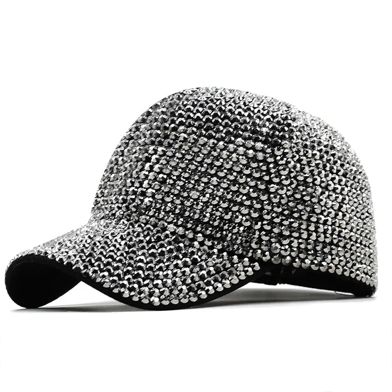 Sequined Rhinestone Lady Baseball Cap (5 colors)