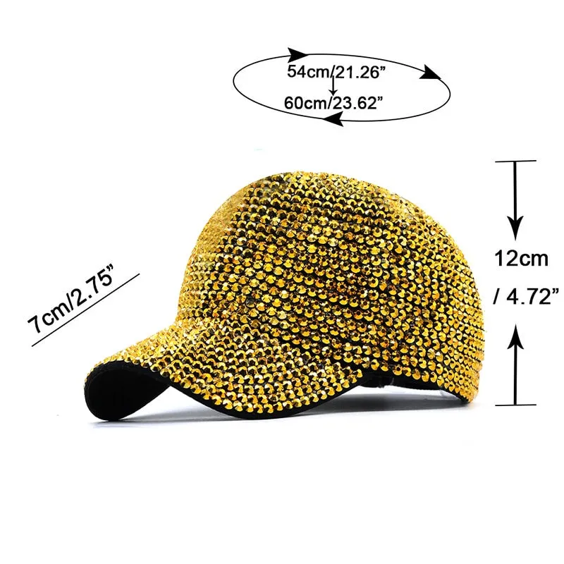 Sequined Rhinestone Lady Baseball Cap (5 colors)