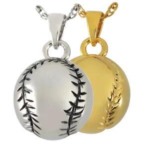 Silver Baseball Keepsake Pendant for Cremains