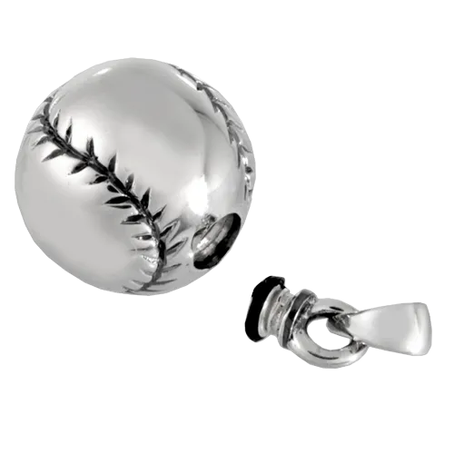 Silver Baseball Keepsake Pendant for Cremains