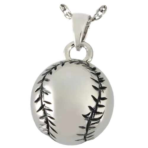 Silver Baseball Keepsake Pendant for Cremains