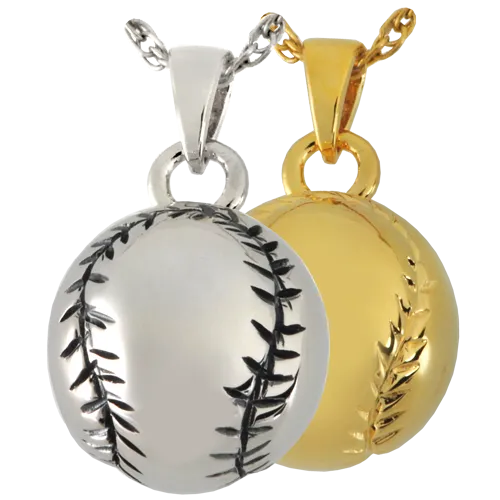 Silver Baseball Keepsake Pendant for Cremains