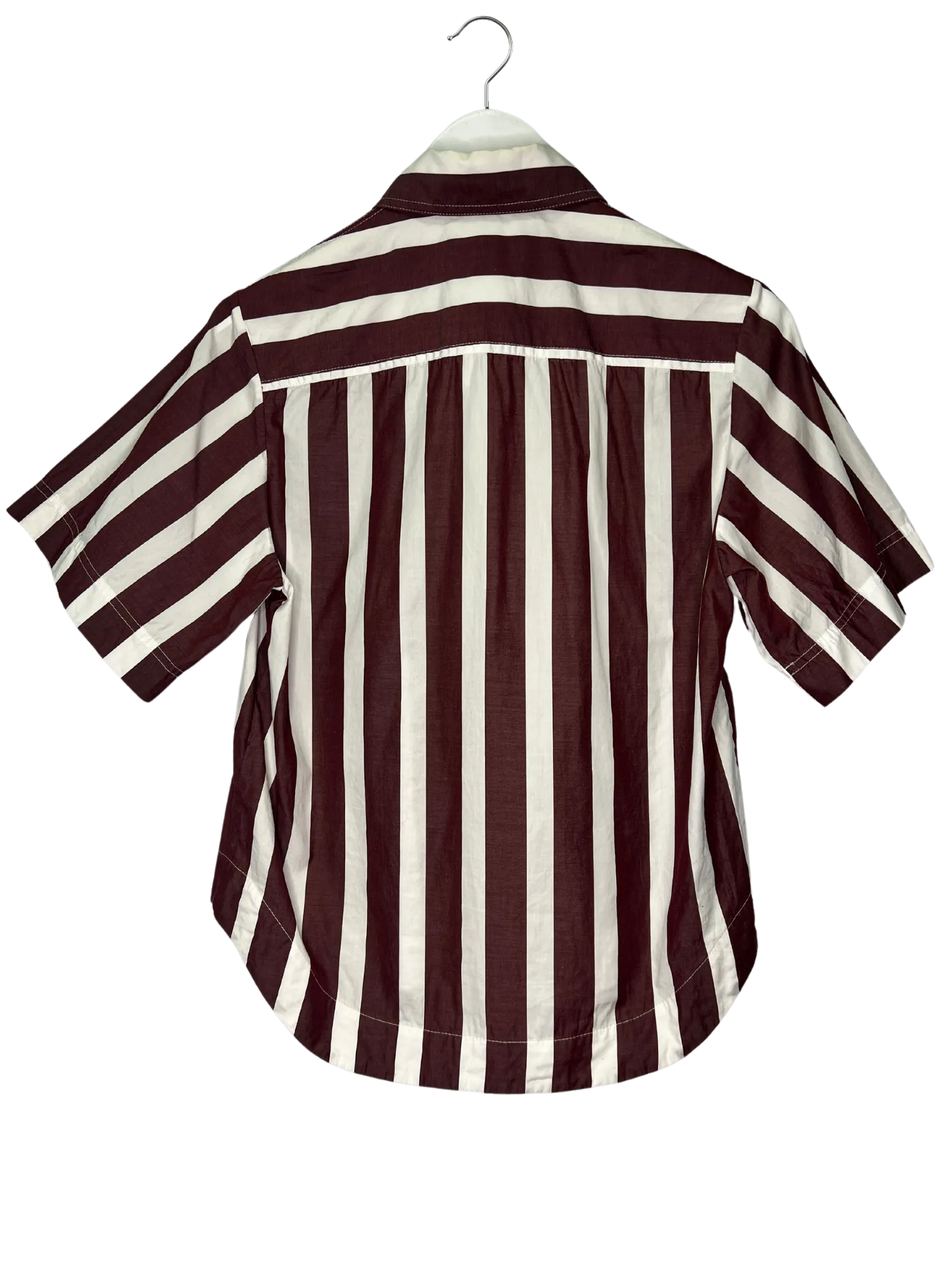 Size 6 - Lee Mathews White and Burgundy Stripe Shirt