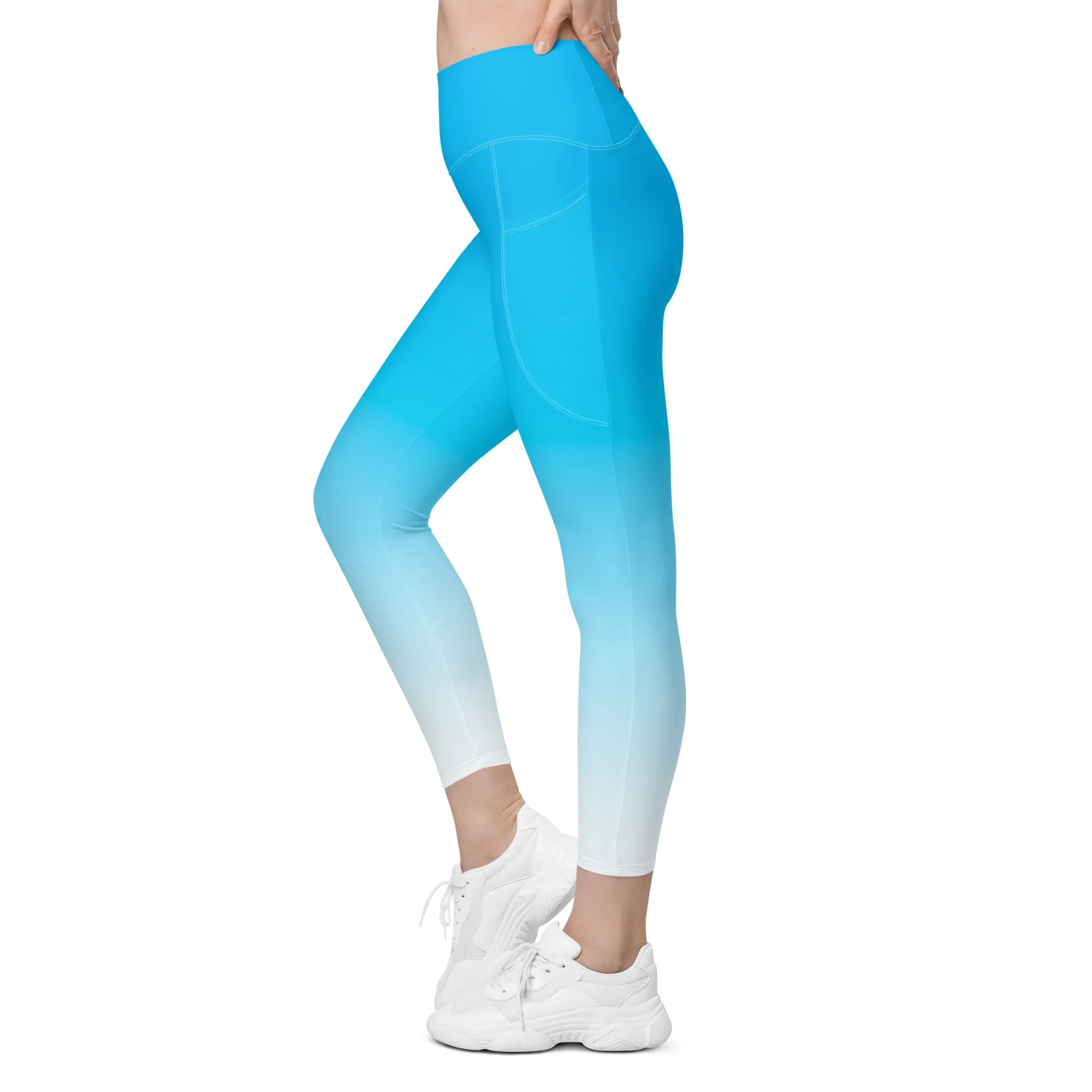 Sky Blue Blend Leggings with pockets