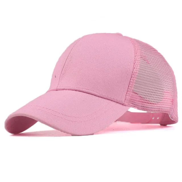 Solid Summer Ponytail access snap back Baseball Cap